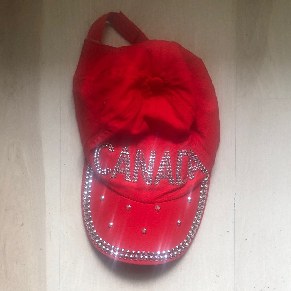 Red Rhinestone Embellished Hair Cap